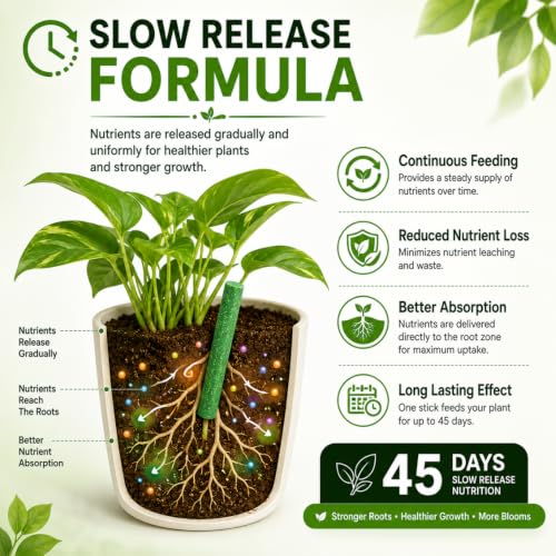 Image of Indian Gardens - Plant Food Sticks (Pack of 40) for Indoor & Outdoor Plants | Slow Release Fertilizer Sticks | Easy to Use Plant Nutrition