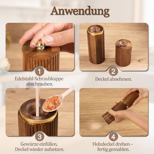 Moulin à poivre Haomacro manuel résistant humidité en bois - 8