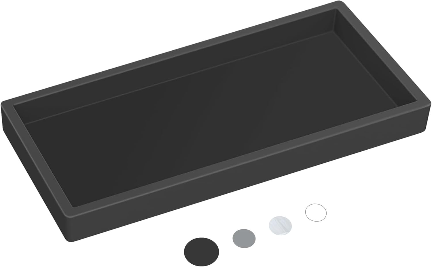 Silicone Countertop Tray – 2 Piece Large Bathroom Vanity Organizer for Soap Dispenser, Lotion Bottles, Perfume, Candles, Keys – Shatterproof Sink Tray