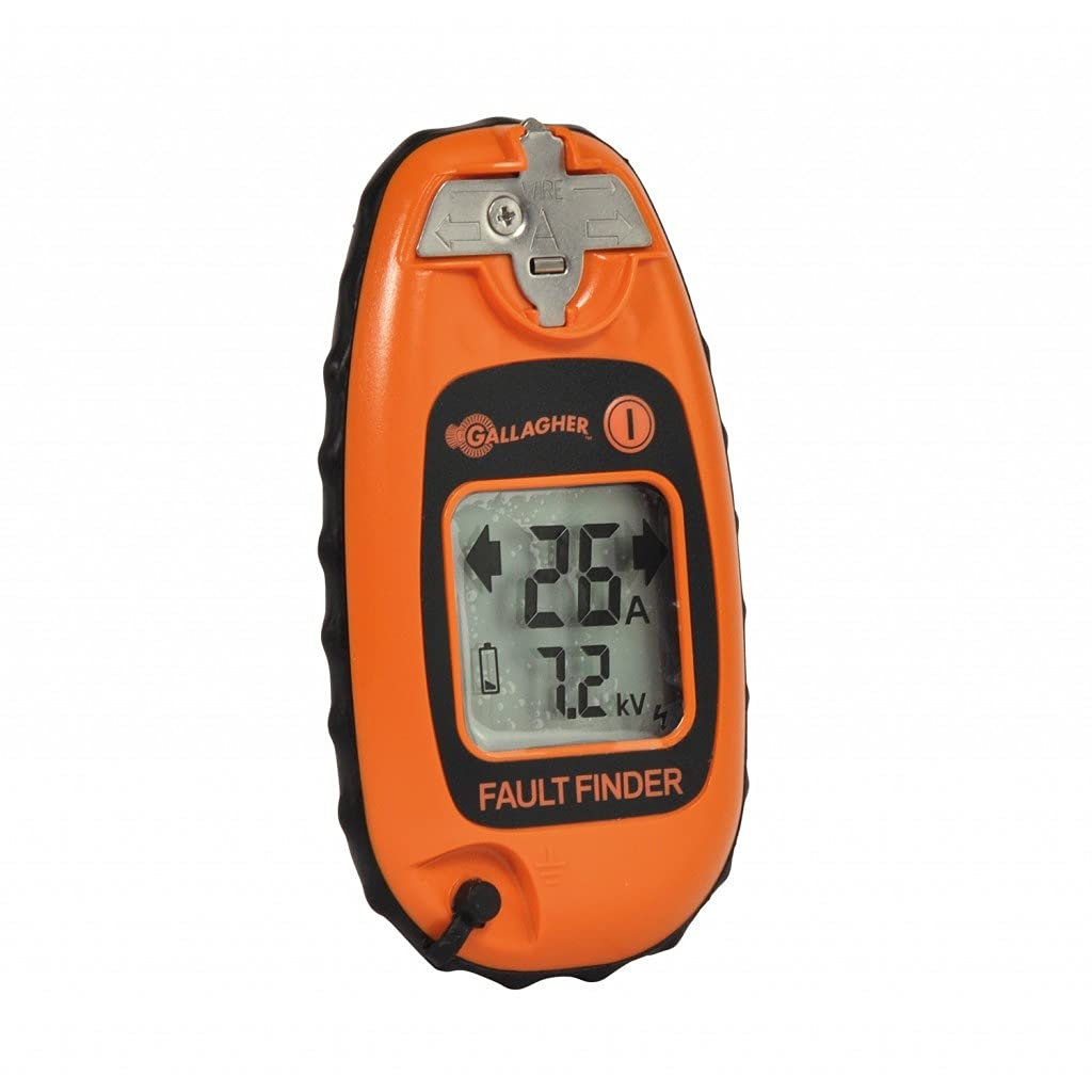 Gallagher Fault Finder – Comprobador de corriente para valla de pastos – Comprobador de vallas para comprobar de forma segura la tensión en la valla – Diseño compacto y práctico - Pantalla LCD