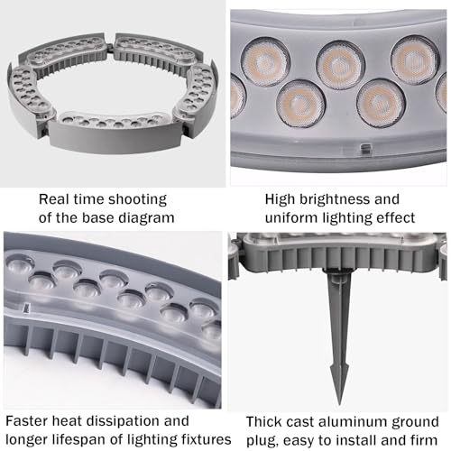 Éclairage sans fil extensible de palmier avec lampe circulaire 12W - 6