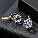 Cube Austrian Crystal Drop Leverback Earrings for Women Fashion 14K Rose Gold Plated Hypoallergenic Jewelry (Vitrail Light)