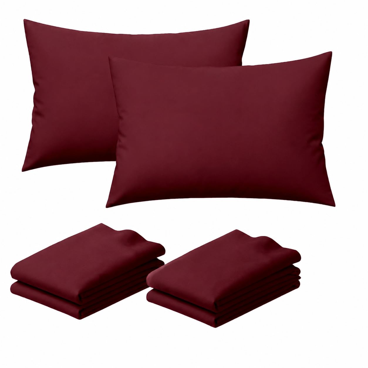 ChComfort Pillow Cases 2 Pack – Standard Size 50 x 75 cm – Ultra Soft Brushed Microfiber Pillow Covers with Envelope Closure – Hypoallergenic, Wrinkle, Fade & Stain Resistant – Burgundy