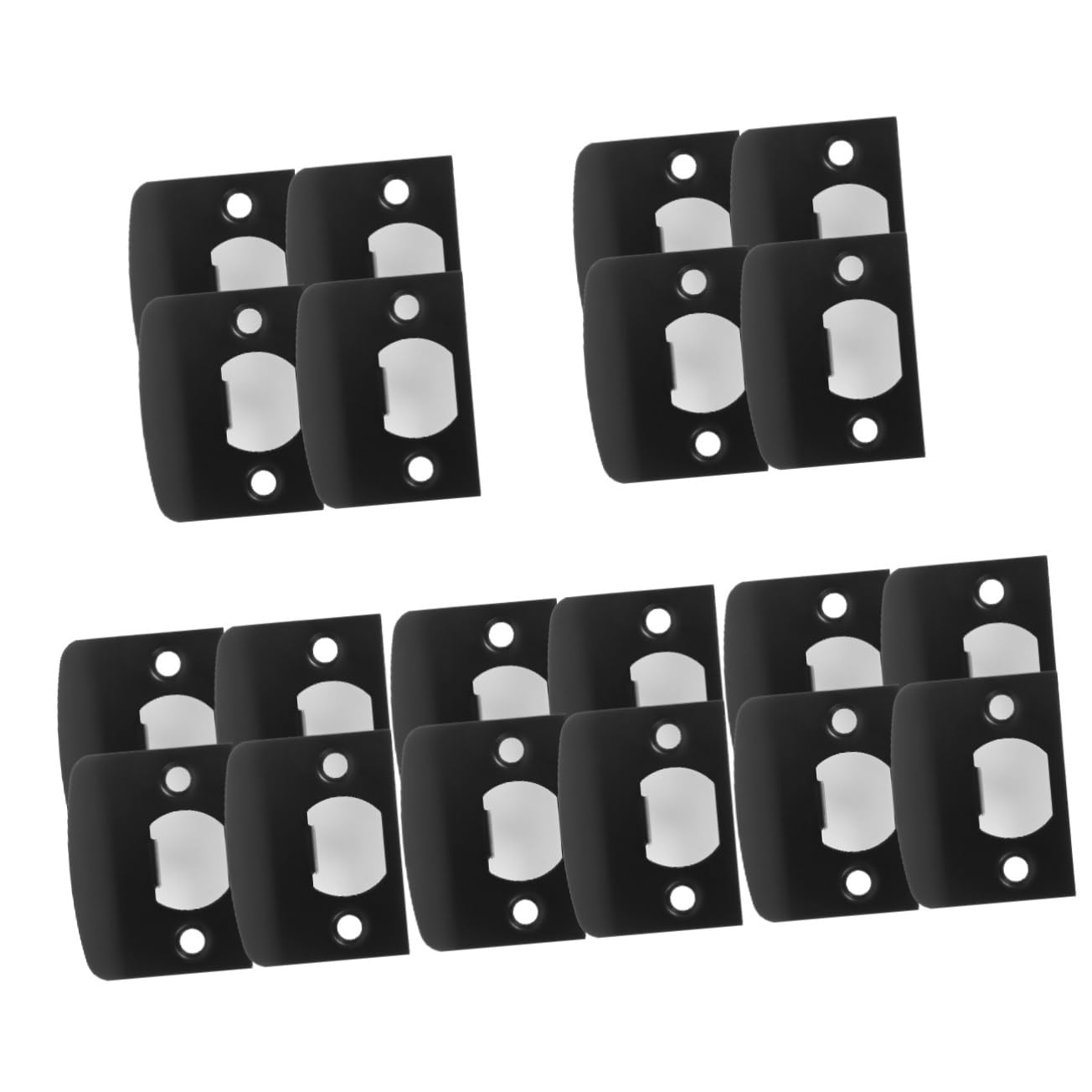 NUOBESTY 20 Ensembles Boucle à Ardillon Verrouillable Kit De Renfort De Porte Avant Plaque De Renfort Pêne Dormant Gâche Couvertures De Porte Bouche-trou Acier Inoxydable Black