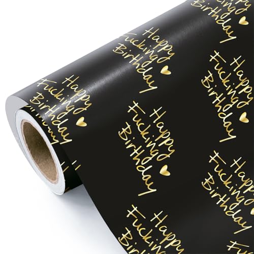 WRAPAHOLIC Funny Birthday Wrapping Paper Roll...