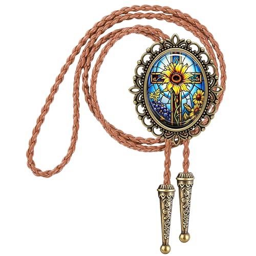 Image of Jeilwiy Bolo Tie for Men Western Cowboy Gothic Bolo Tie Necklace Halloween | Glow in Dark Bolo Tie for Men Women, 3D Halloween Bolo Tie, Gothic Western Ties, String Ties for Men Rodeo Leather Necktie