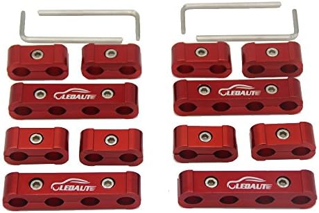 LEDAUT 12pc Spark Plug Wire Separator Divider 8mm 9mm 10mm For Racing Car (Red)
