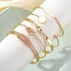 ZOVOLI Golden Bangle Bracelets Set for Women, 14k Gold-Plated Multi Layer Stackable Cuff Bracelets, Personalized Boho Non Tarnish Adjustable Bangle Jewelry Gift for Her (5PCS Unlimited) #4