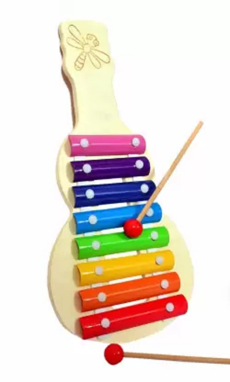 Shopfleet Xylophone Musical Toys for Kids 3 Years, Wooden Musical Instrument Xylophone Toy with 8 Note, 1 Xylophone, 2 Sticks ( Xylophone Guitar Pack of 1) (B09XN5RYF5) Amazon Price History, Amazon Price Tracker