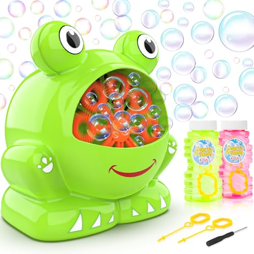 Máquina de Burbujas Rana Automática, Maquina Pompas Jabon Bubble Pomperos Niños Juguete de Baño para Bebés 3 4 5 6 7 Años Regalo Cumpleaños Juegos Infantil de Jardín Al Aire Libre