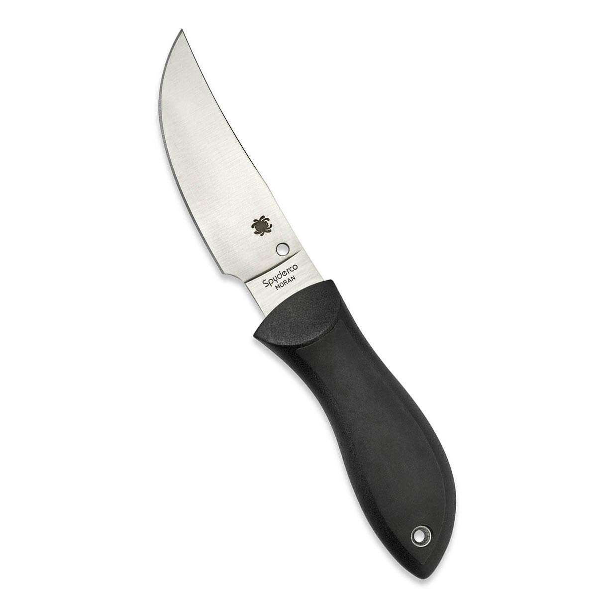 Spyderco Moran Fixed Blade Knife - Black FRN Handle with PlainEdge, Full-Flat Grind, VG-10 Steel Blade - Includes Boltaron Sheath - FB01P