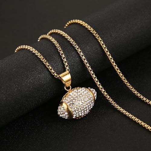 AsAlways Gold Plated American Football Pendant Inlay CZ Rugby Necklace for Hip Hop Men Boys Football Players Perfect Sport Jewelry Gift4