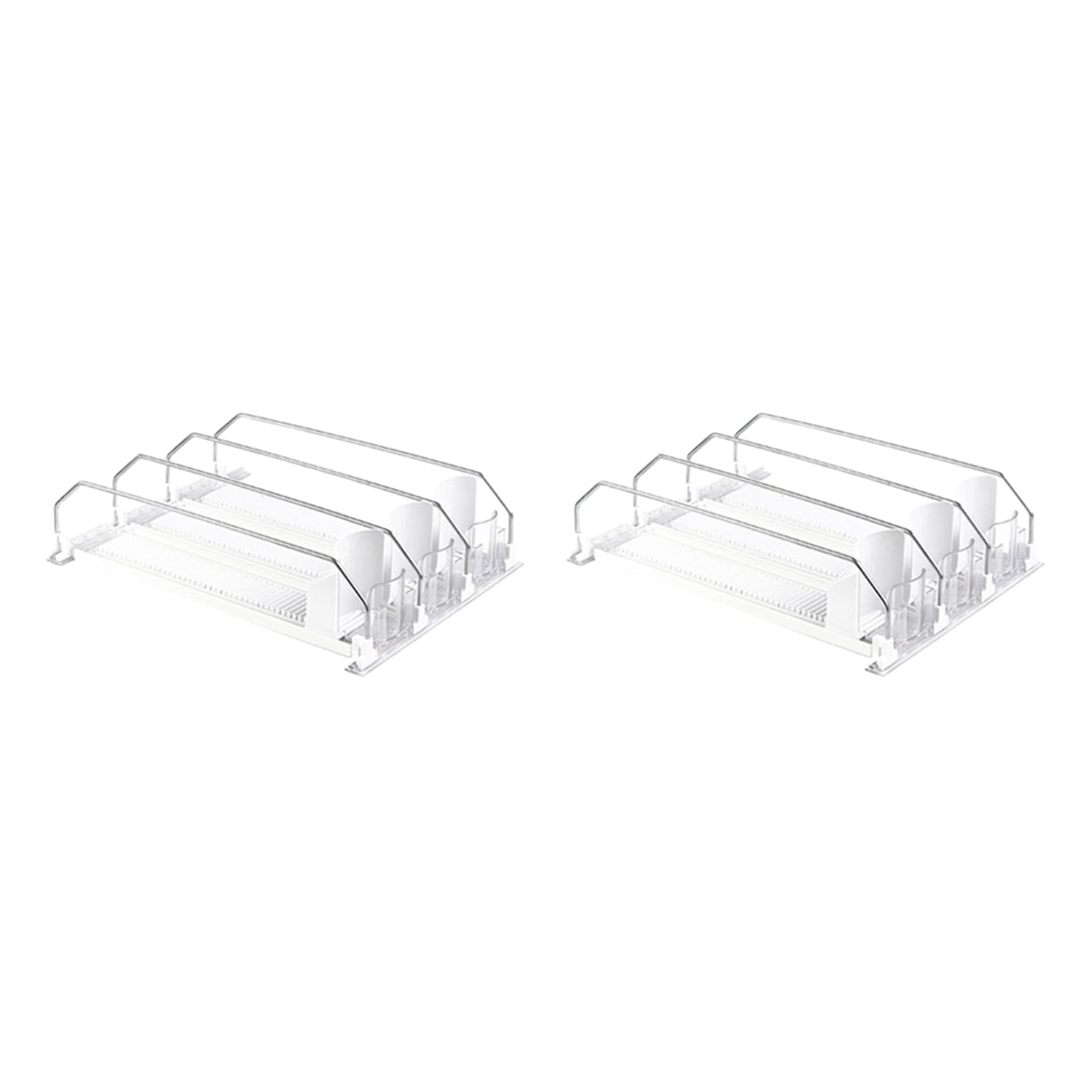 Hndhbfgrt 2X Drink Organizer for Fridge-White Automatic Pusher Glide,Soda Dispenser for Fridge-Holds Up to 15 Cans