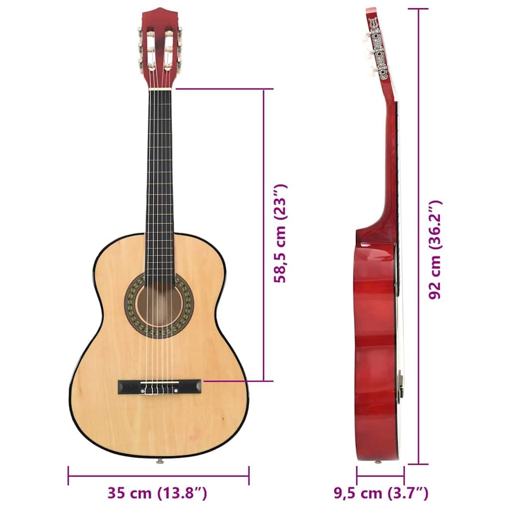 vidaXL 8tlg. Klassische Gitarre für Kinder und Anfänger 3/4 36" Konzertgitarre Gitarre Klassikgitarre Saiteninstrument Kindergitarre