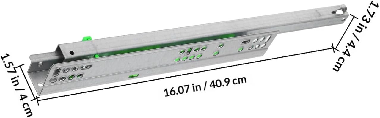 Bottom Mount Detachable Drawer Slides Silent Cushioning Slide Rails for Small Drawers Household Replacement Cabinet Hardware Pair (16-inch)