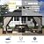 ALAULM 12'x16' Hardtop Gazebo, Outdoor Double Roof Canopy with Netting and Curtains, Galvanized Metal Frame, Sunshade for Patio, Backyard, Deck and Lawns-Sand