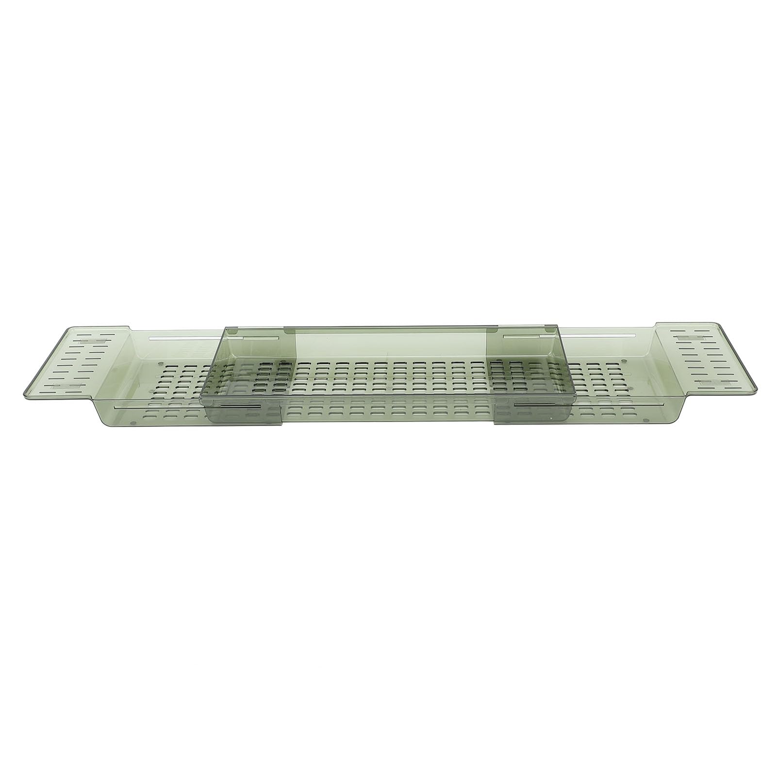 Cryfokt Bandeja para Bañera, Longitud Ajustable 56, 5 Cm a 80 Cm, Bandeja para Bañera, Carrito para con Múltiples Orificios de Drenaje, Plástico Pet para, Inodoro, Almacenamiento de Ducha (Verde