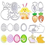 💛Il pacchetto include : 4 set fustelle stencil pasquale per cartolina.