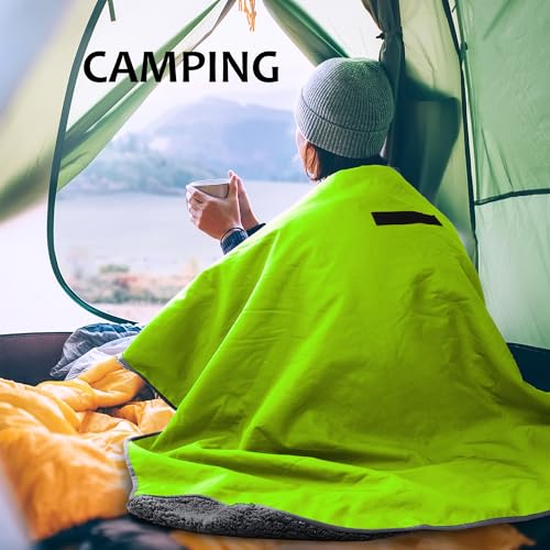 Image of Tirrinia Large Waterproof Outdoor Blanket, Soft Warm Windproof Stadium Blanket with Sherpa Fleece and Foldable for Outdoor Sport, Baseball, Football, Beach, Concerts, Car