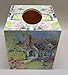 Handmade Decoupage Wood Tissue Box Cover, Country House