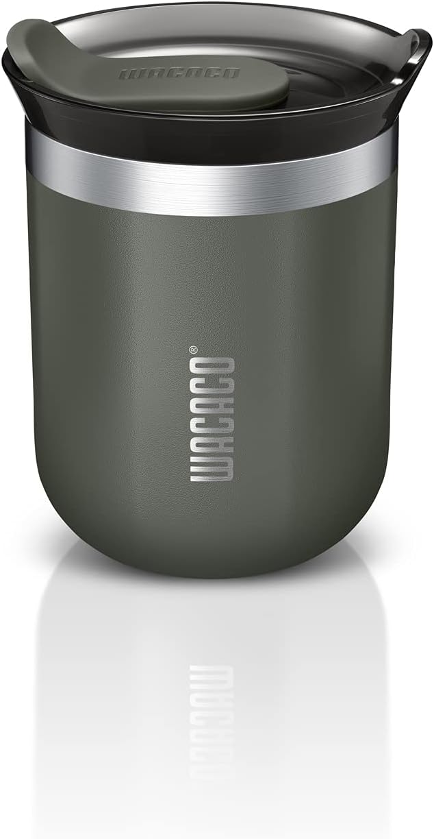 WACACO Octaroma Classico Vacuum Insulated Coffee Mug, Double-Wall Stainless Steel Travel Tumbler with Drinking Lid