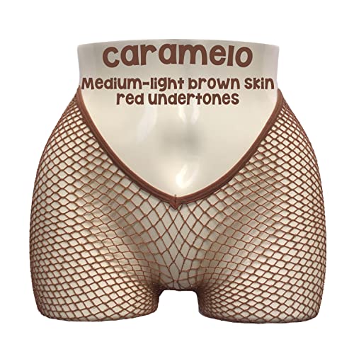 Image of V-Cut Skintone Gold Glitter Fishnet Stockings | VCUT Carnival Tights for Black and Brown Skin Women