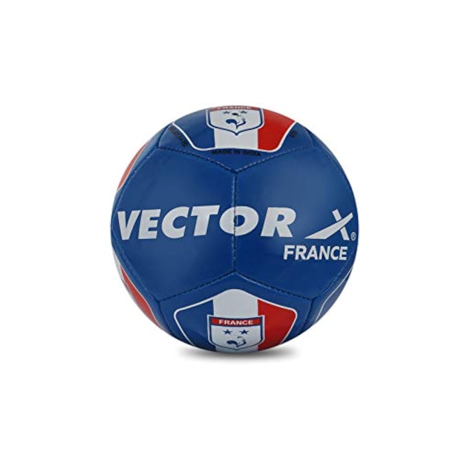 Vector X 32 Panels Country Colour France PVC Machine Stitched Indoor/Outdoor Football with Latex Bladder, Blue-Red, Size 1, Suitable for Match and Training for Kids Below 5 Years-image-19