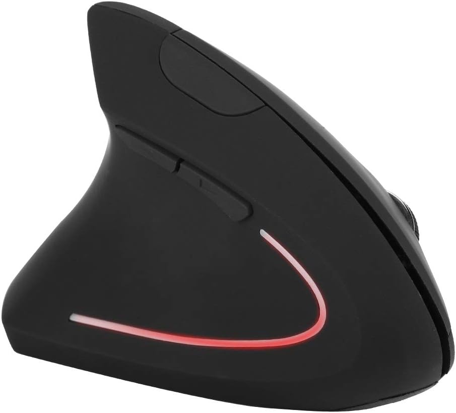 Vertical Mouse for Left Handers, 3 DPI Adjustable Wireless Ergonomic Optical Mouse with USB Receiver, 6 Programmable Buttons, Gaming Mouse for Laptops, Desktop PCs
