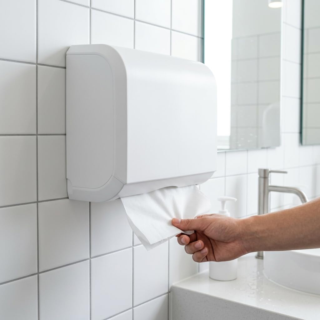 Vella Papierhandtücher 100% Zellstoff 2-lagig, 6.400 Tücher, saugfähig und reißfest, für Bad, Küche, Büro und Gewerbe, V-Falz, kompatibel mit H3 Papierspendern, 40 Packungen