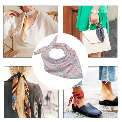 Fashion Silk Like Scarf for Women, Lightweight Head Scarf Bandana Satin Hair Wrapping4