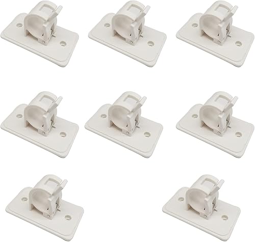 Miniatura 2 de YICBOR 8 soportes de barra de cortina autoadhesivos, sin taladro, soporte de barra de fijación, soportes de pared para barra de cortina, ganchos