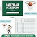 Qilery Basketball Scorebook 35 Games Basketball Stats Book Bulk Side by Side Scorekeeper Tracking League for Coaches, Scorekeepers, Adult, Youth (2 Pcs,Green)