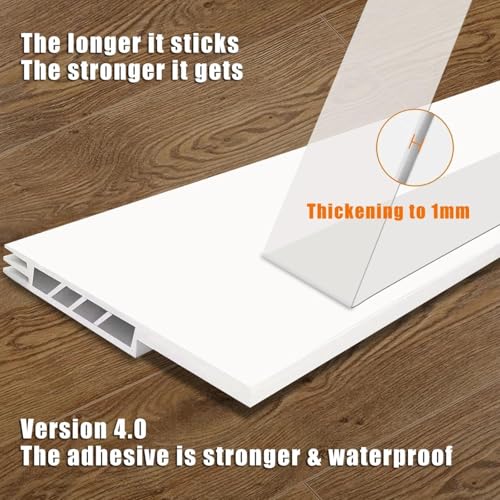 Image of 4 Pack Door Draft Stopper, Under Door Sweep for Exterior & Interior Doors, Weather Stripping Door Seal, Garage Window Blocker Noise Cold Air Insulation, Draft Guard White 2 inch W x 39 inch L