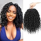 Goddess Locs Crochet Hair 12Inch 8Packs Faux Locs Crochet Hair with Curly Ends Pre Looped Locs Crochet Hair for Black Women 1B