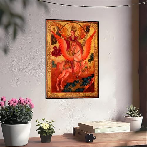 Tableau Saint Michel Terrassant le Dragon Impression Toile 30x45cm - 6