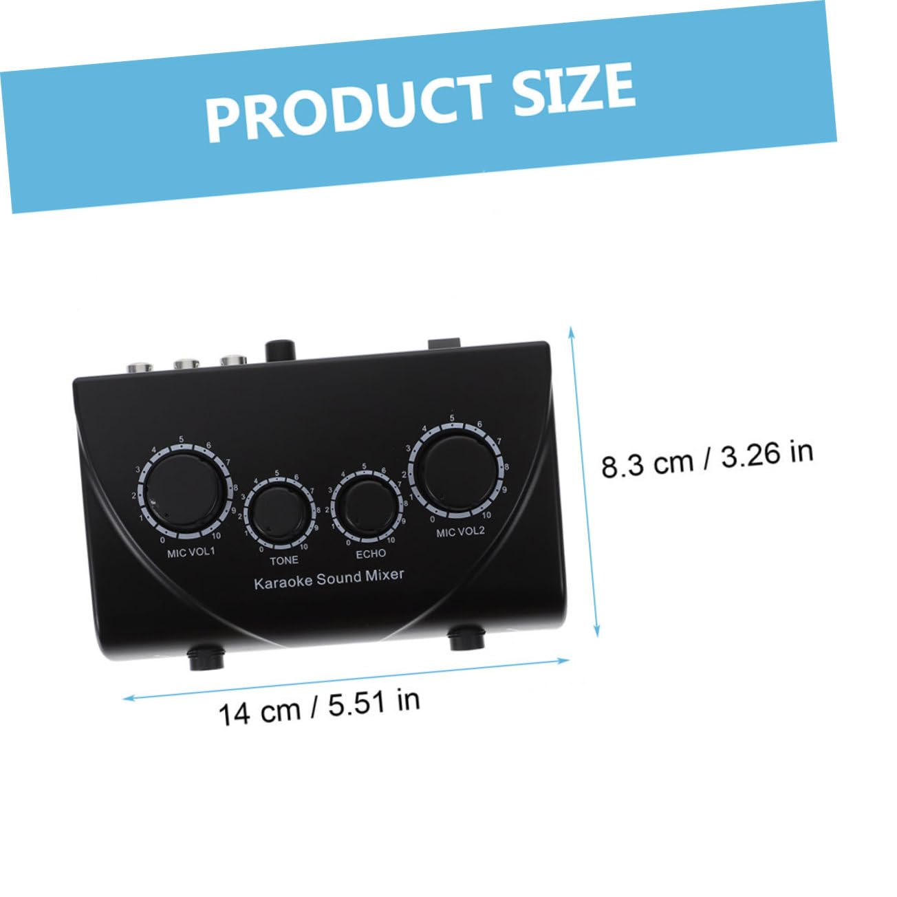 Yardwe 1 Set Mixer Karaoke Professionale con Doppio Microfono Mixer Audio Basso Rumore per Feste e Ktv Design Compatto e Materiali Resistenti con Adattatore Alimentazione Incluso