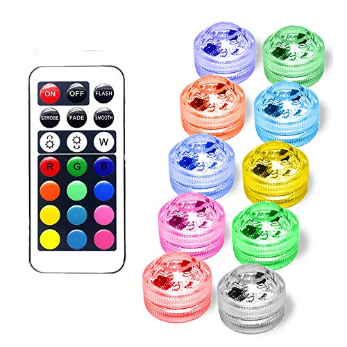 Flameless LED Tea Lights Candles Submersible LED Lights Remote Control Multi Color Option Battery