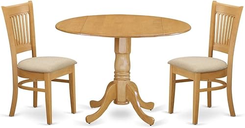 Miniatura 8 de East West Furniture DLVA5-ESP-C Dublin - Juego de 5 piezas que incluye una mesa redonda de comedor con gotas y 4 sillas tapizadas de tela de lino,