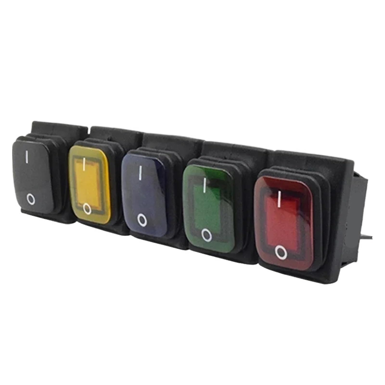 1 Uds 16A 250VAC KCD4-201 Interruptor Basculante 12V 220V DPST De 4 Pines(Black No Led,220V)