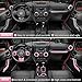 E-cowlboy 18 PCS Full Set Interior Decoration Trim Kit Steering Wheel Center Console Door Handle Air Conditioning Vent Cup Holder Gear Cover Trim for Jeep Wrangler JK JKU 2011-2018 4-Door (Pink)