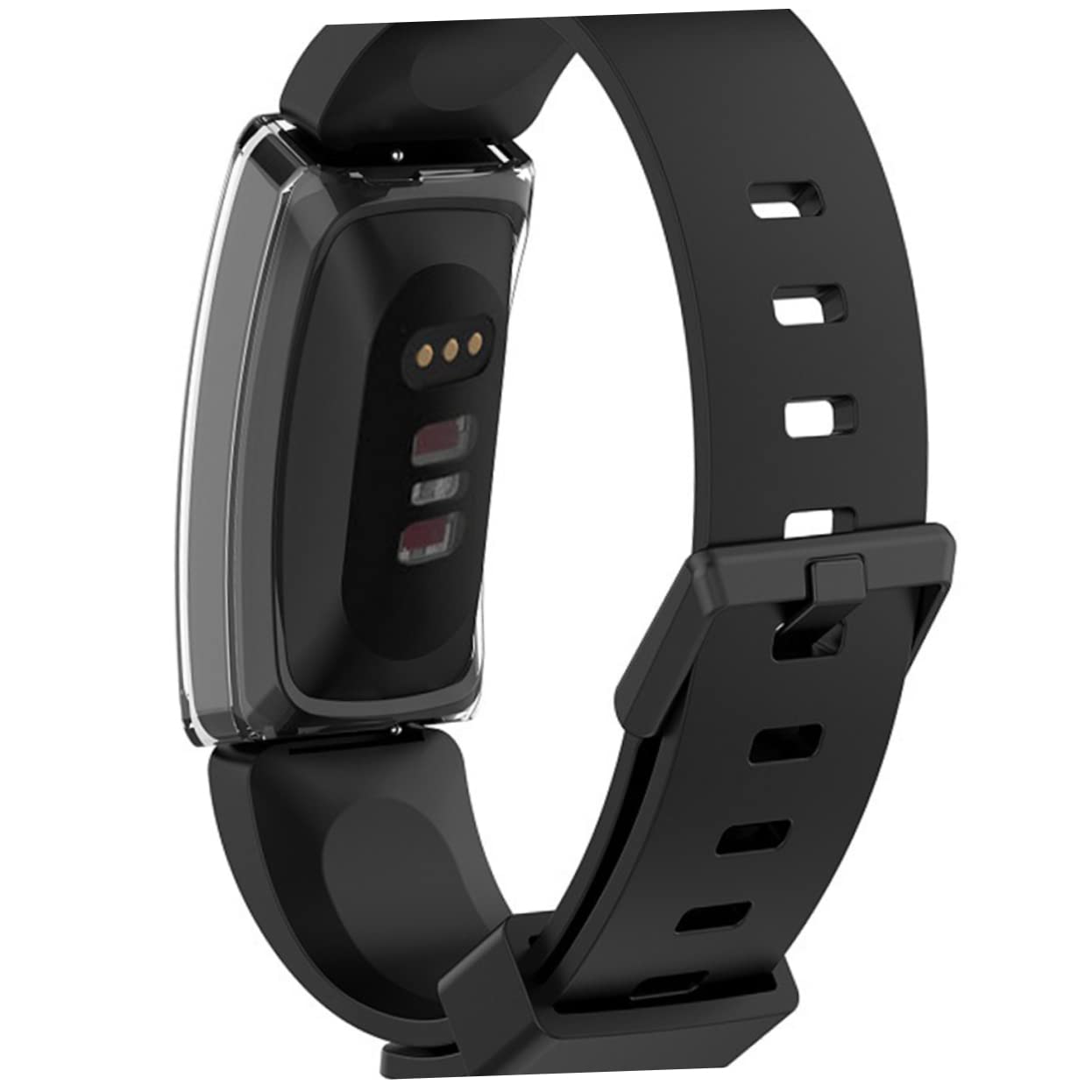 SEWACC 2pcs Tpu Shockproof Smart Watch Protective Cover Scratch Case for Inspire Hr Transparent White Sports Accessories