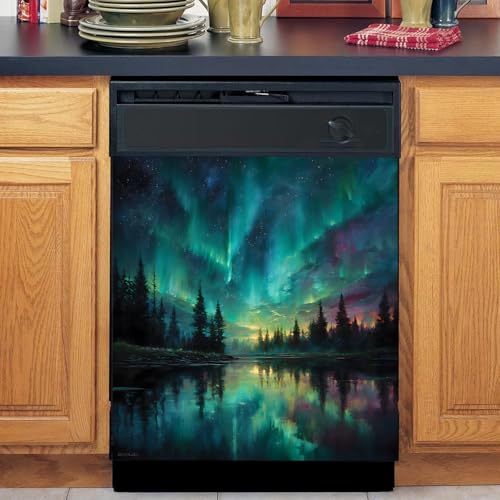 Image of BVBOX Dishwasher Magnet Cover 23 inchx26 inch, Reusable Magnetic Refrigerator Covers, Decorative Magnets Cover Fridge Door Skin Panel Stickers for Home Kitchen Appliance