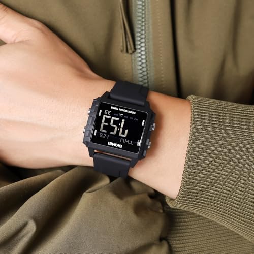 FANMIS Unisex Square Digital Watch Outdoor Sports Watch Military Tactics Multi Function Watch LED Electronic Large Waterproof Watch Candy Color Wrist Watch4