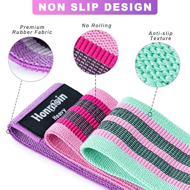 Resistance Bands for Working Out, 3 Levels Exercise Bands Workout Bands Set for Women Men, Hip Legs Booty Bands for Home Fitness, Gym, Yoga, Pilates