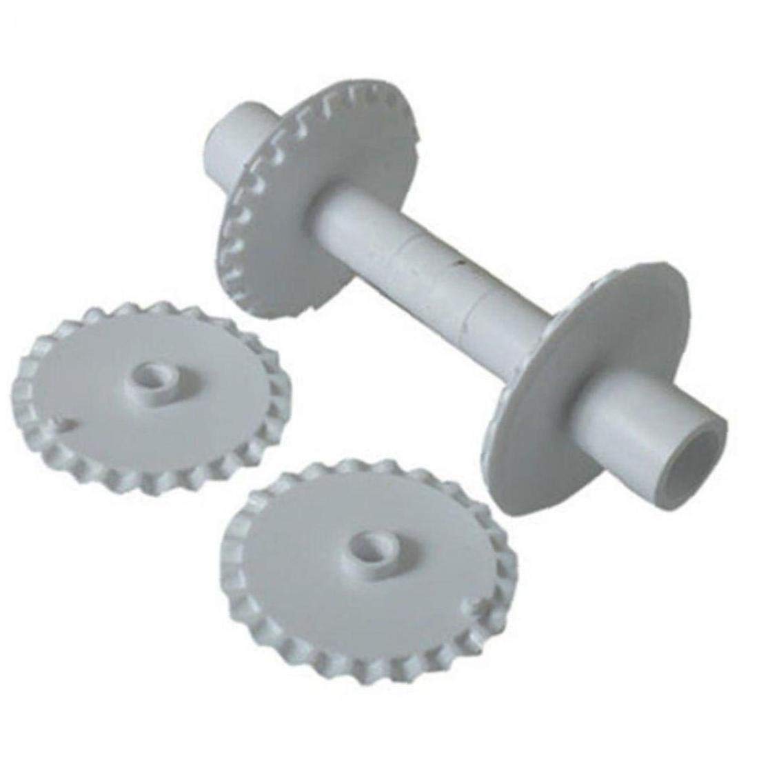 Amoyer White 6Pcs Fondant Strip Ribbon Cutter Sugarcraft Tool Cake Rolling Pin Embosser Roller