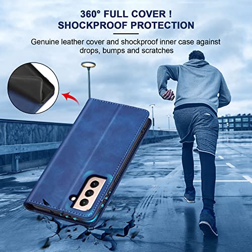 Image of Jasonyu Flip Wallet Case for Samsung Galaxy S21 Plus /S21+ 5G,Blue