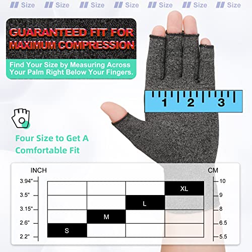 Guantes para artritis P contra el dolor de manos XL gris con compresión 2