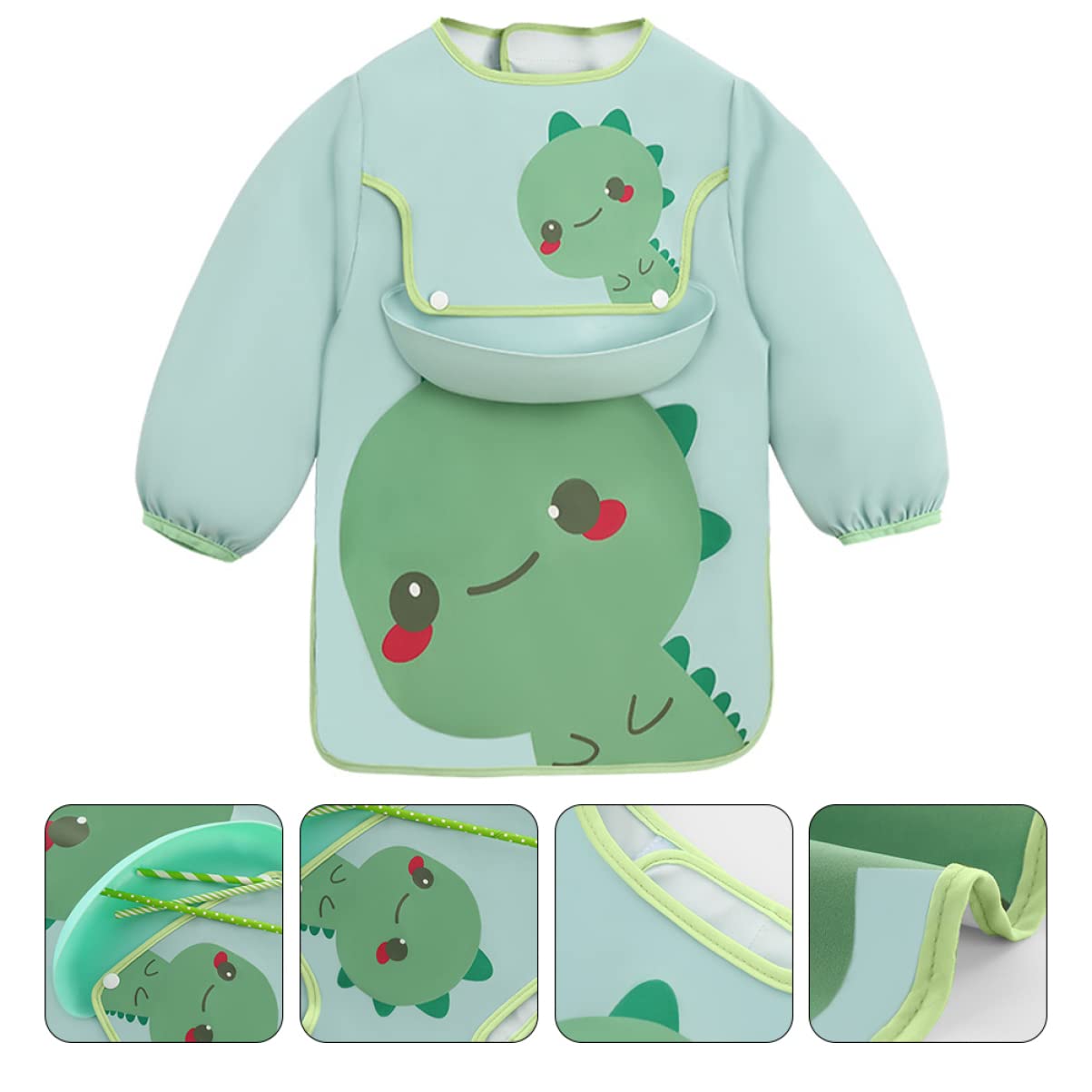 Toddmomy Dessin Animé Imperméable À L'eau Blouse Bébé Tabliers Tablier Bébé Bambin Art Bavoir Manches Manger Peinture Vêtements Pratique Adorable Impression Utile Enfants Repas