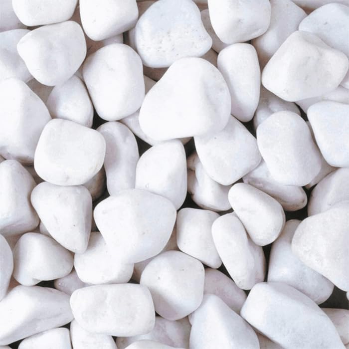 Charles Watson 20-40mm White Pebbles Decorative Aggregate - Landscaping Polybag - Approx 20kg