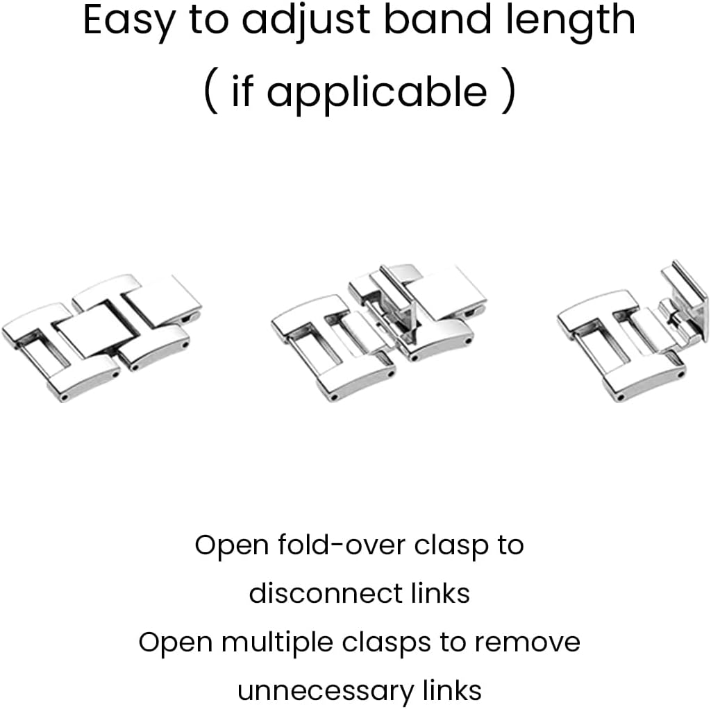 Shiny Metal Bracelet Compatible with Apple Watch Band for Women, Made of 316 Stainless Steel Strap (Gold, 42mm (Series 10) & 38/40/41mm)